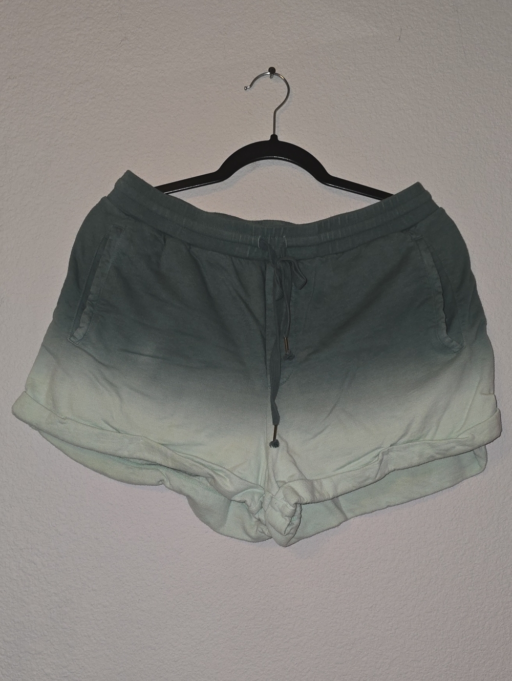 Young Fabulous & Broke Green Ombre Drawstring Athletic Shorts